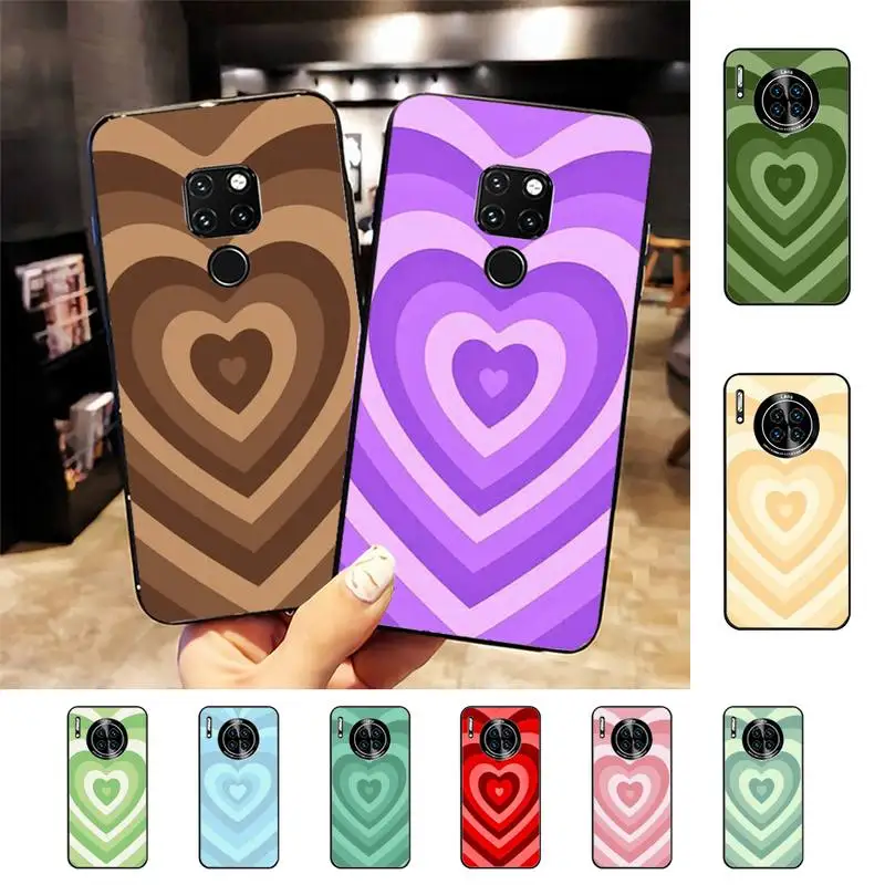

Cute Hot rainbow Heart shape Love Phone Case for Huawei Mate 20 10 9 40 30 lite pro X Nova 2 3i 7se