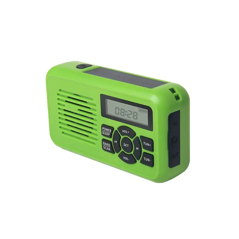 

Weather Solar Radio Portable Weather Alert Solar Power Radio 2000mAH Lightweight Solar Radio With LED Flashlight SOS Alarm AM/FM