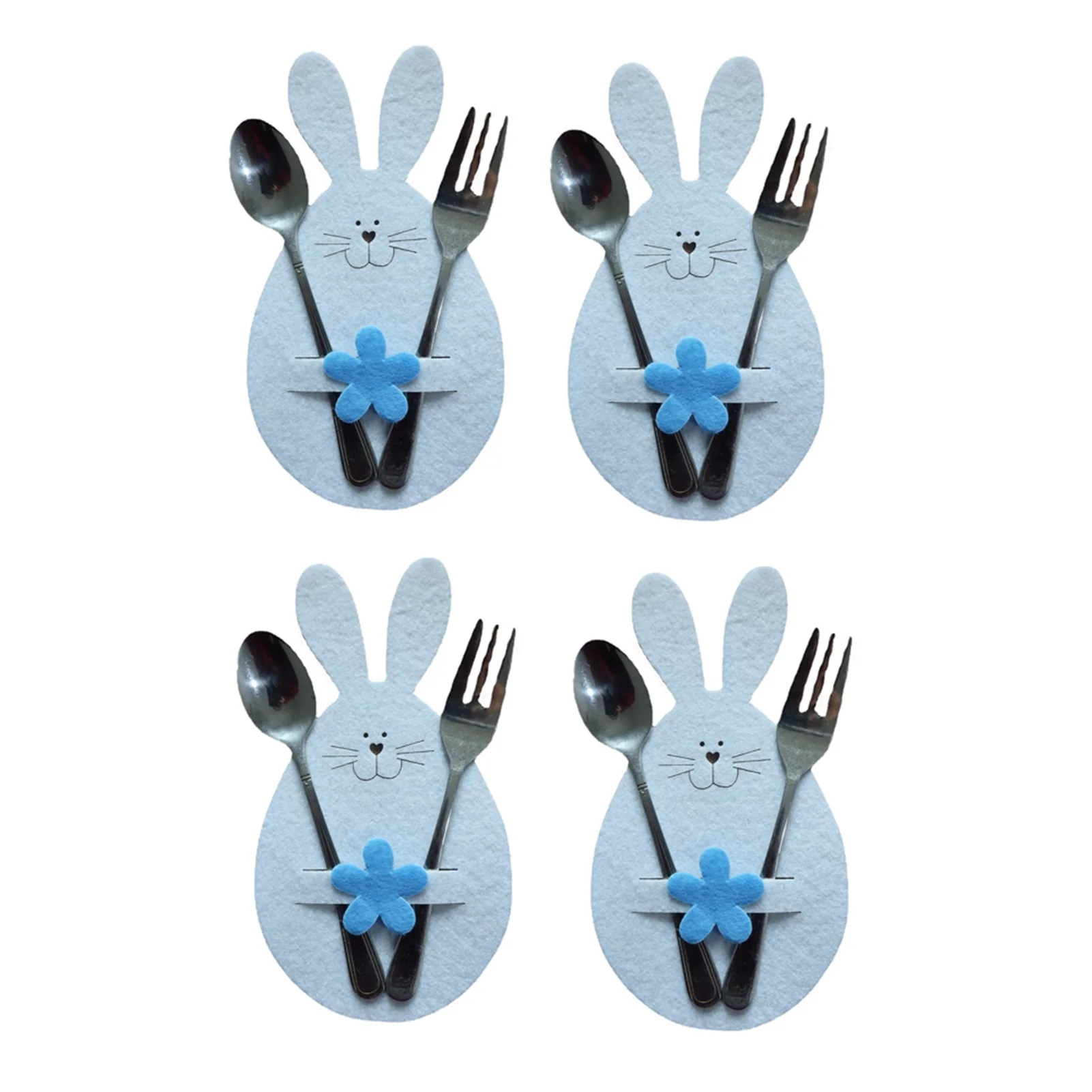 

4 PCSSilverware Bag Utensil Cutlery Holders Pouch Easter Cutlery Holder Set Strong Water Absorption For Knifes Forks Decoration