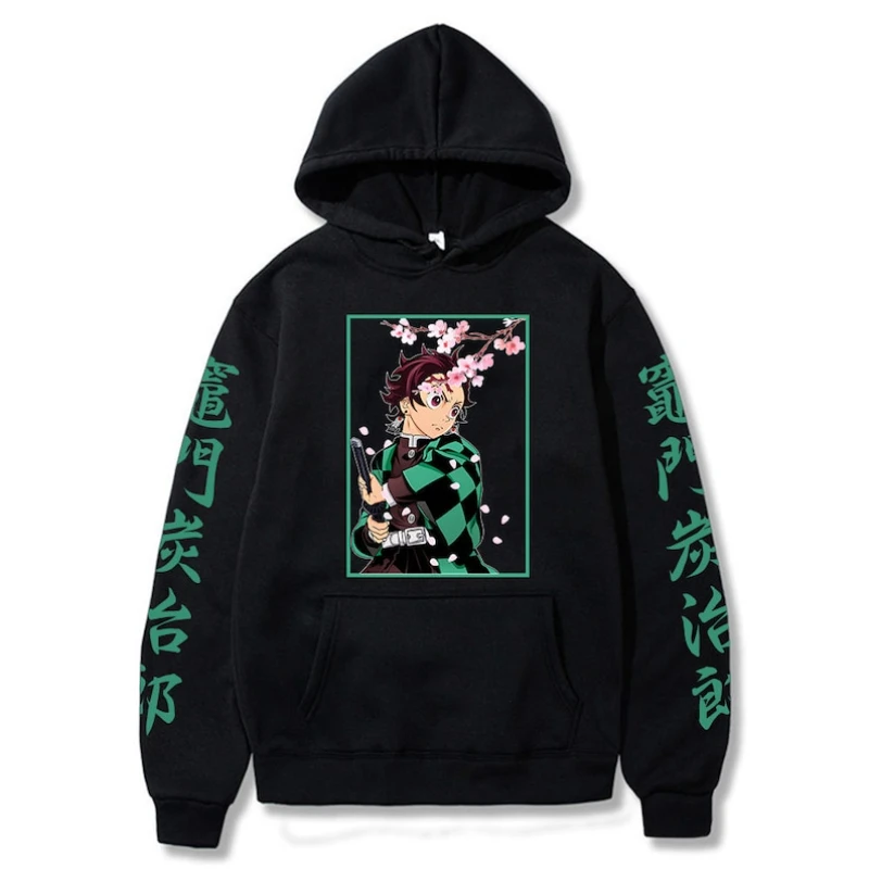 

Anime Demon Slayer Kimetsu No Yaiba Hoodie Tanjiro Kamado Sweatshirts Harajuku Oversized Sudadera Felpa Moletom Cozy Tops