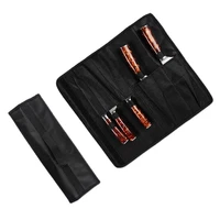 5pcs chefs knife bag black durable nylon kitchen knives set storage roll bag