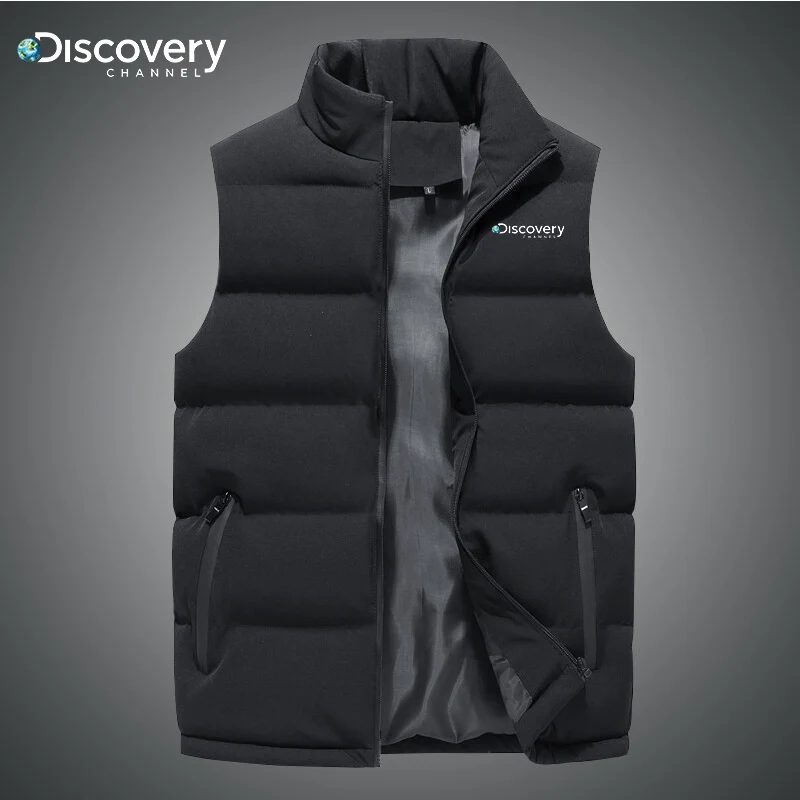 2022 New Discovery Clothing Winter Jacket Men Stand Collar Vest Men Zipper Men's Jacket Sleeveless Casual Vest Large Size