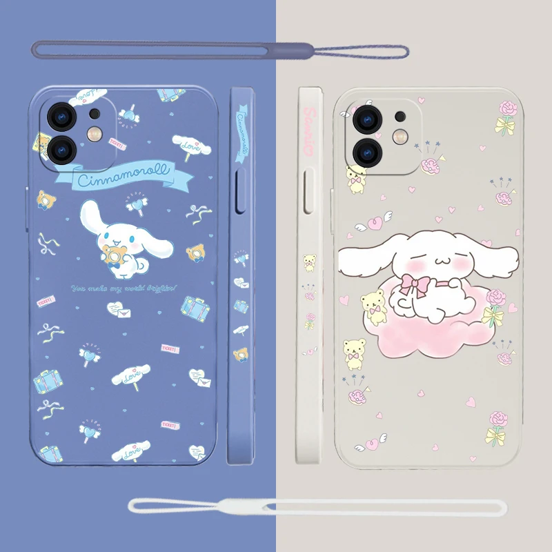 

Sanrio Cinnamoroll Phone Case For OPPO Realme 7 8 9 7i 6i 6 C2 C11 V25 C21 C21Y 2020 RENO 3 4 Pro 4G 5G FIND X3 LITE Hand Strap
