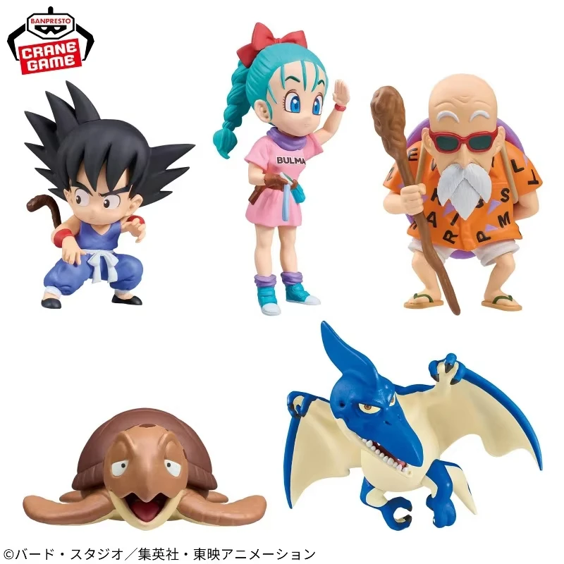 Фото В наличии оригинальные модели BANDAI BANPRESTO WCF Dragon Ball Childhood Edition: Сон Гоку, Мастер Роши, Бульма — аниме-фигурки, подарки. №3