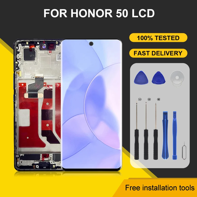 

1Pcs 6.57 Inch Display For Huawei Honor 50 LCD Touch Panel Screen Digitizer NTH-NX9 NTH-AN00 Assembly With Tools Free Shipping