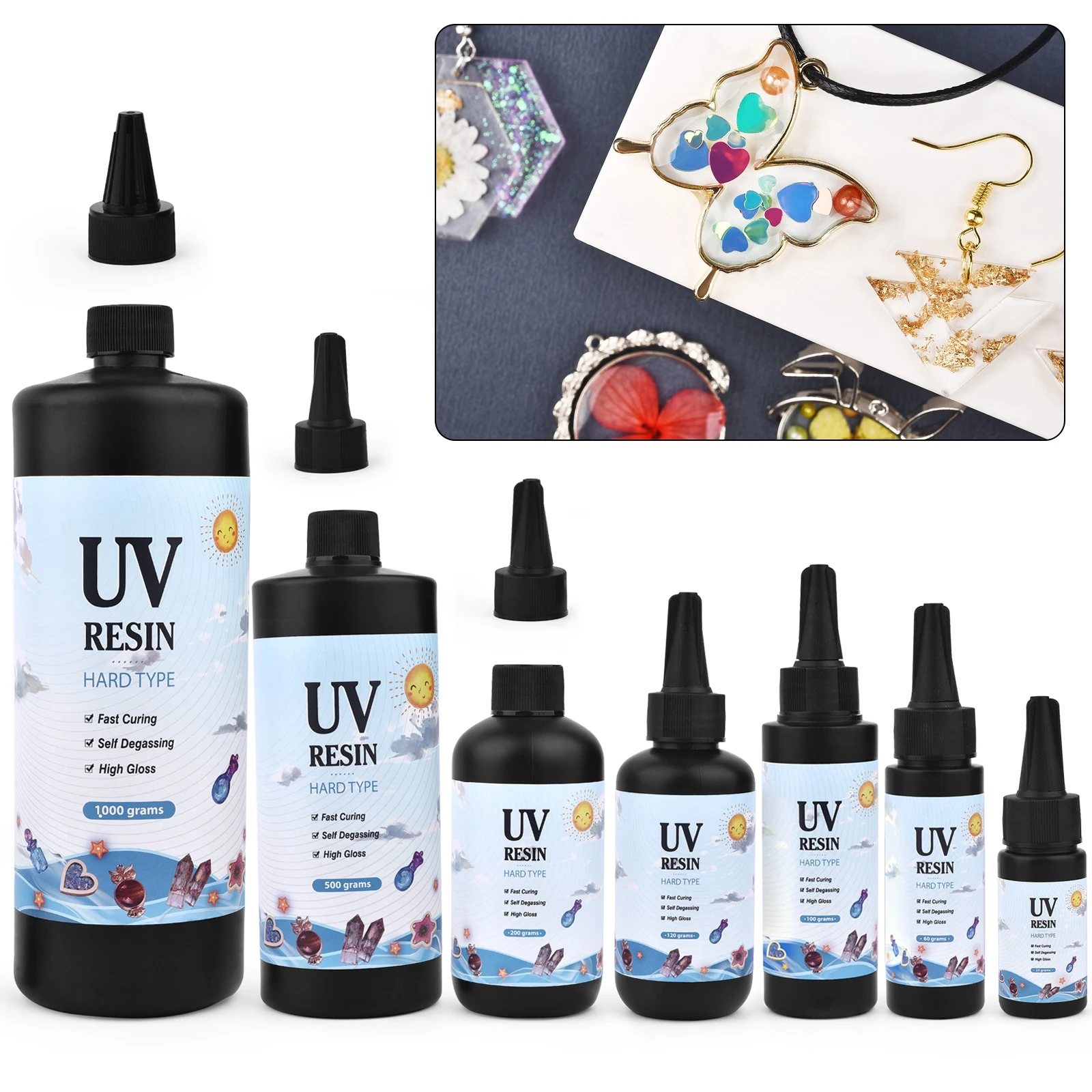 

UV Resin Glue Crystal Clear Ultraviolet Curing Epoxy Resin Quick Drying UV Glue Sunlight Activated DIY Jewelry Making Tools Glue