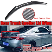 new 3 style real carbon fiber car rear trunk spoiler wing lid for infiniti q60 q60s 2018 2019 rear trunk boot lip spoiler wing
