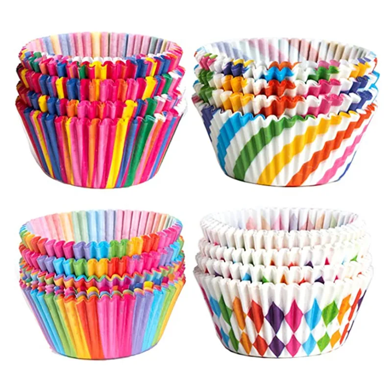 100 шт. бумажные стаканчики для маффинов капкейков подложка кексов коробка
