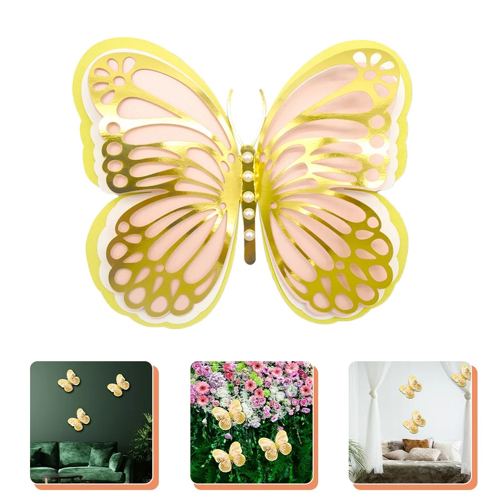 

4pcs Removable Exquisite 3D Wall Stickers Wall DIY Decals Bedroom Decals Wall Decorations