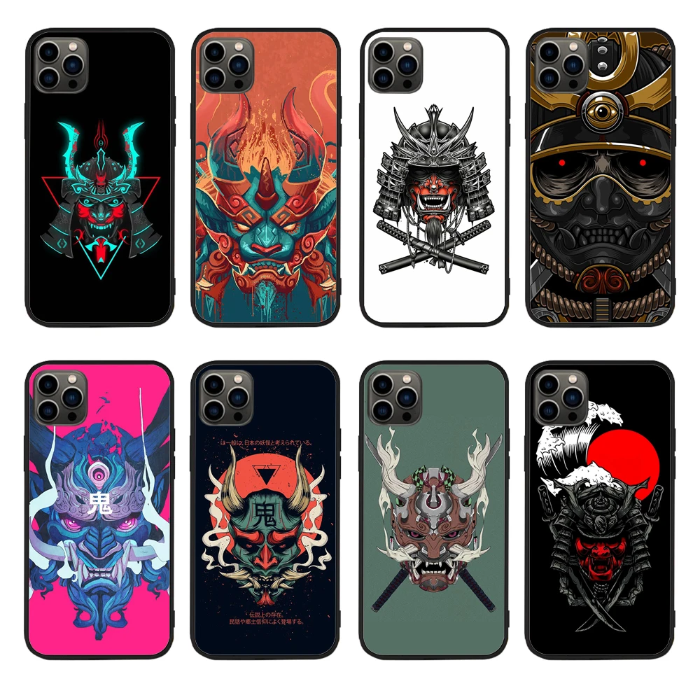 

Samurai Oni Mask Phone Case For Apple iPhone 13 Pro Max 11 12 13Mini X XR XS XSMAX 6 6s 7 8Plus Phone Cover