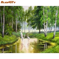ruopoty painting by numbers for adults acrylic paintings on number tree canvas painting painting calligraphy gift art crafts