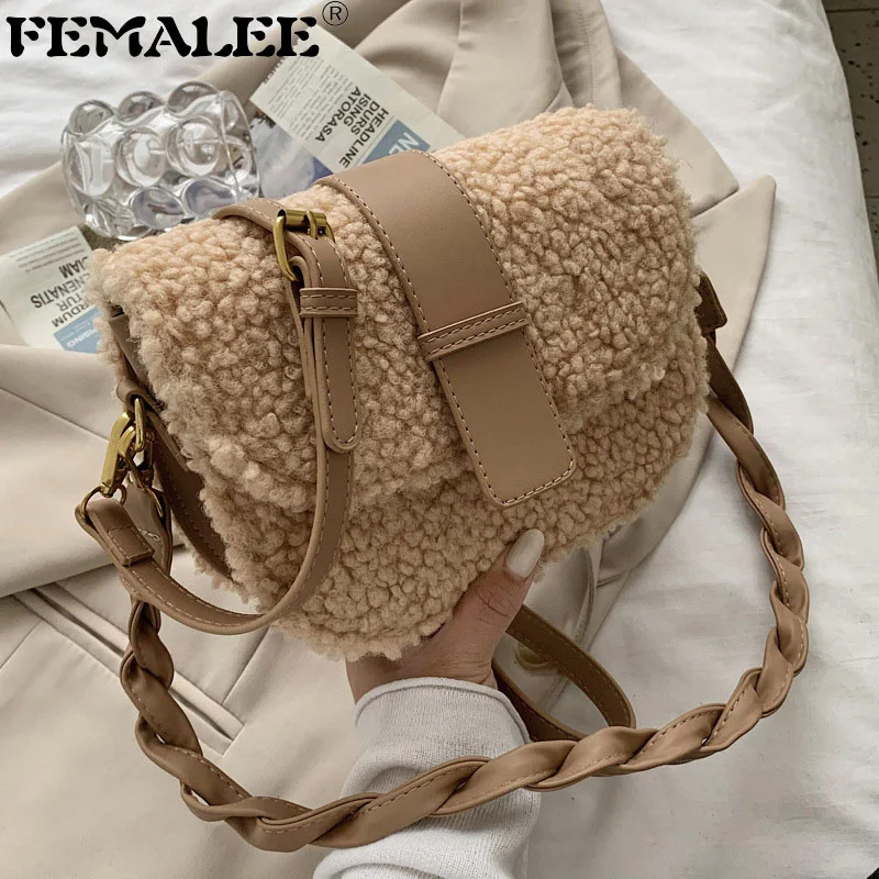 

Зимняя женская сумка на плечо, женская сумка под подмышку, Новая высококачественная плюшевая меховая сумка, женская сумка, дизайнерский мессенджер