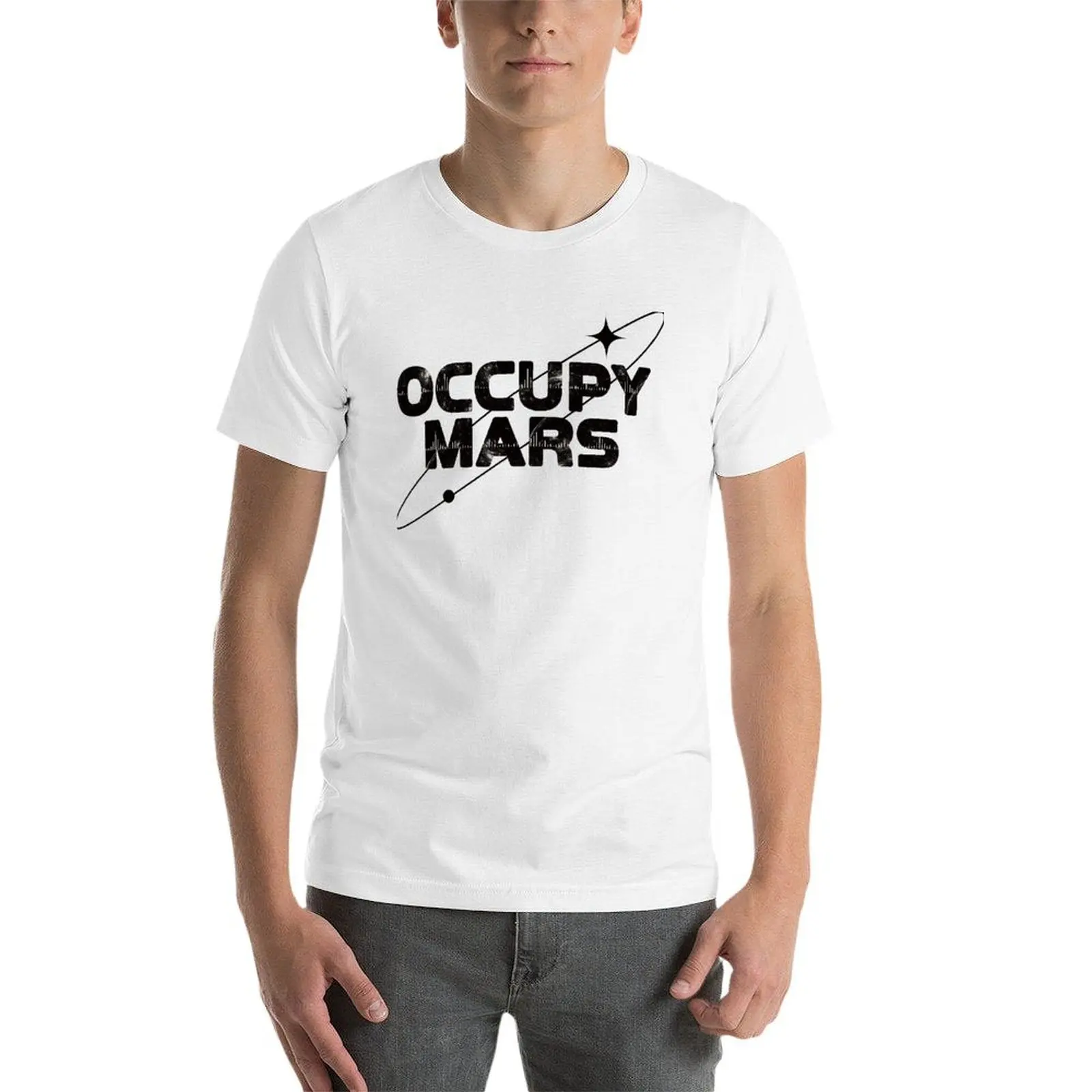 Замечательная Классическая футболка MARS для продажи Geeky с круглым вырезом высокое