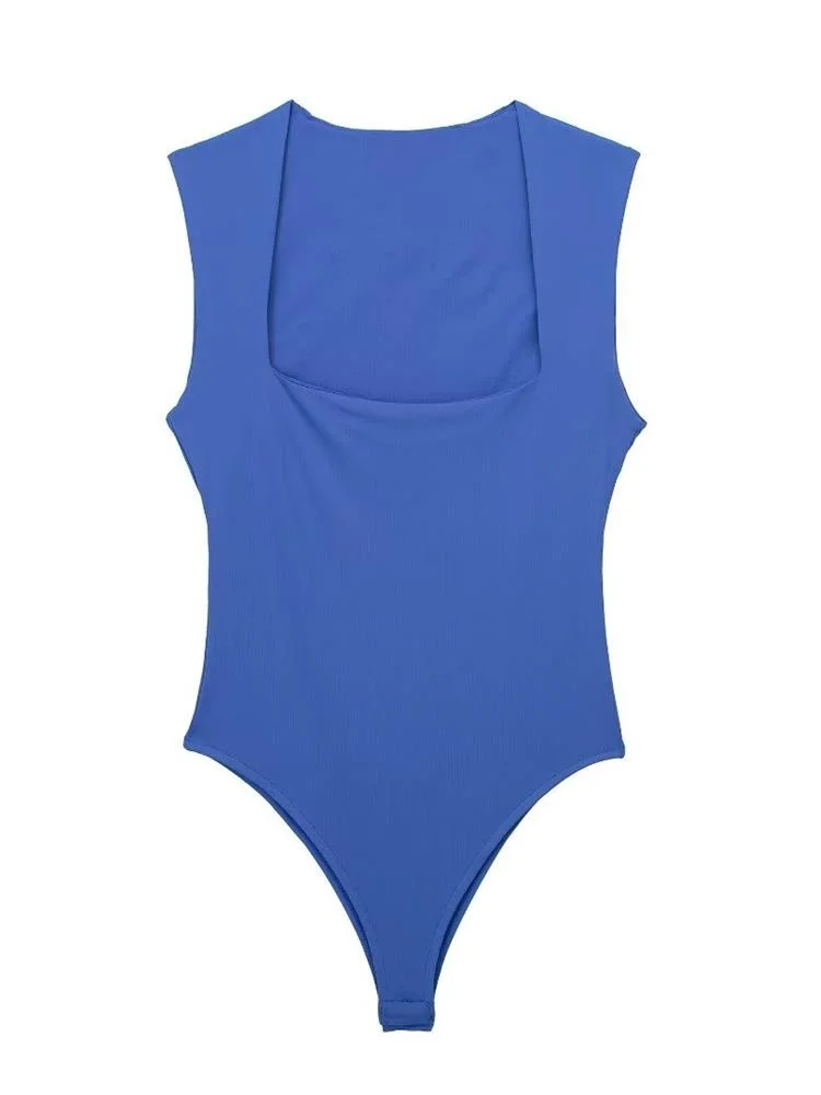 

Женское однотонное боди MESTTRAF Y2K с квадратным вырезом, облегающие винтажные комбинезоны без рукавов на кнопках, 2023