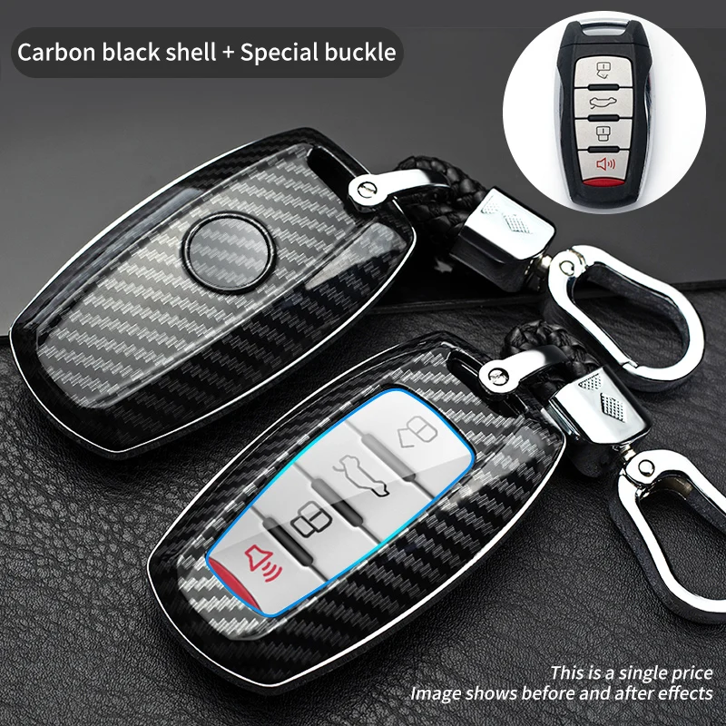 

Carbon fiber ABS Car Key Case For Great Wall Haval H6 Coupe F7 F7X 2018 2019 Smart Remote Fob Cover Protector Auto Accessories