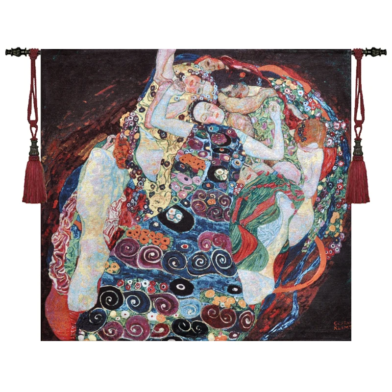 

Belgium Tapestry Gustav Klimt- Woman Tapestry Wall Hanging Jacquard Weave Home Art Decoration Background Wall Tapestry
