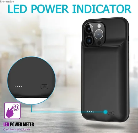 7000mAh Smart Battery Charger Case for iPhone 15 Pro Portable Rechargeable Protective Charging Cover batterie externe Capa Funda