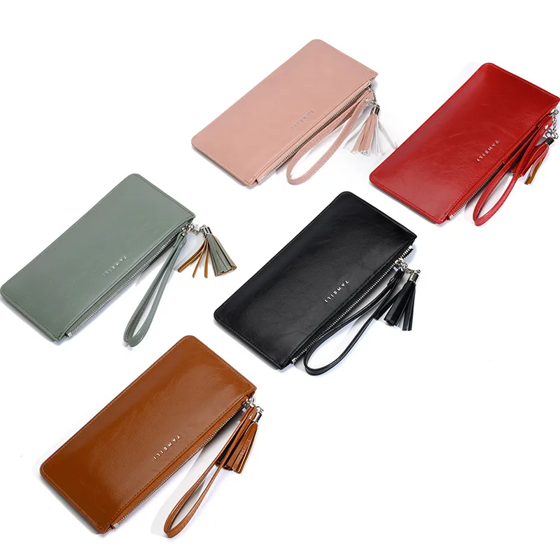 

2021 New Simple Women's Long Wallet Multi-card Slot Large Capacity Women's Wallet Thin Women's Clutch purses Mobile phone bags