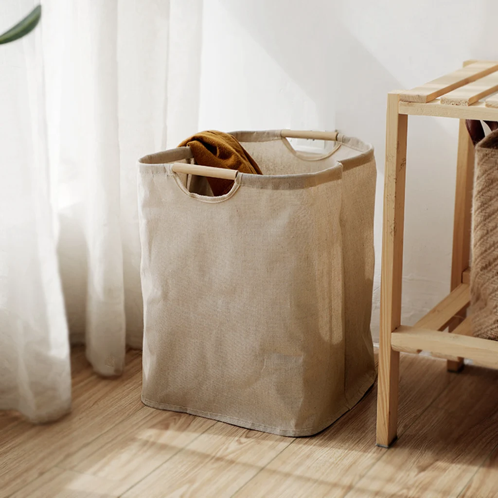 

Laundry Basket Cotton Linen Foldable Laundry Hamper Waterproof Organizer Bucket Clothes Toys Large Capacity Home Storage Basket