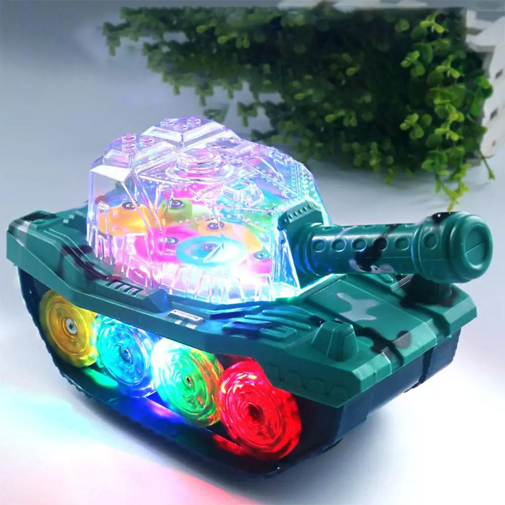 

Plastic Electric Toys Educational Toys Battery Powered Tank Model with Light and