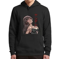 cool yandere girl hoodies perfect japanese anime manga fans nerd otaku gift hooded sweatshirt unisex soft casual pullovers