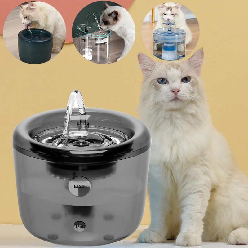 

Automatic Sensor Cat Water Fountain Mute Water Pump Feeder Dog Pet Drinker Bowl Pet Drinking Dispenser For Cat Dog USB Powered