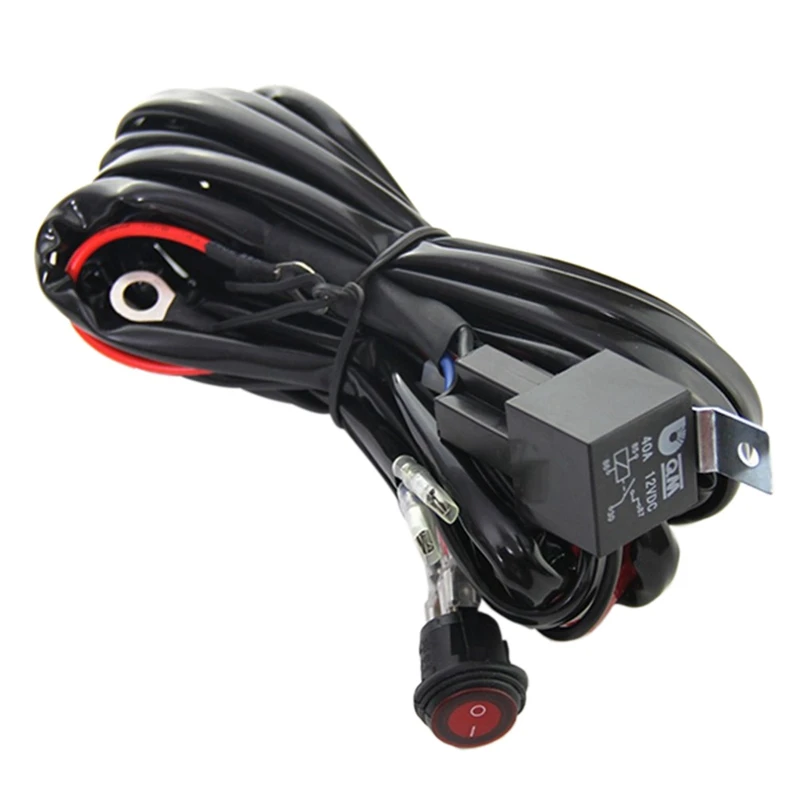 

LED Light Bar Wiring Harness Kit 14AWG Heavy Duty 12V On-Off Switch Power Relay Fuse for Off Road LED Work Light Bar