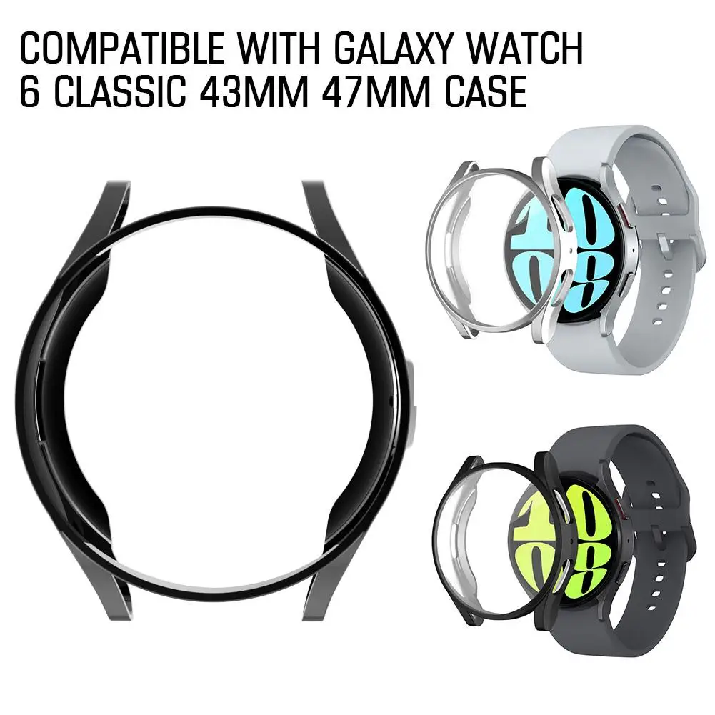 

Protective Case For Samsung Galaxy Watch 6 Classic 43mm 47mm SmartWatch PC Shell Protector Frame Shockproof Anti-fall A6R2