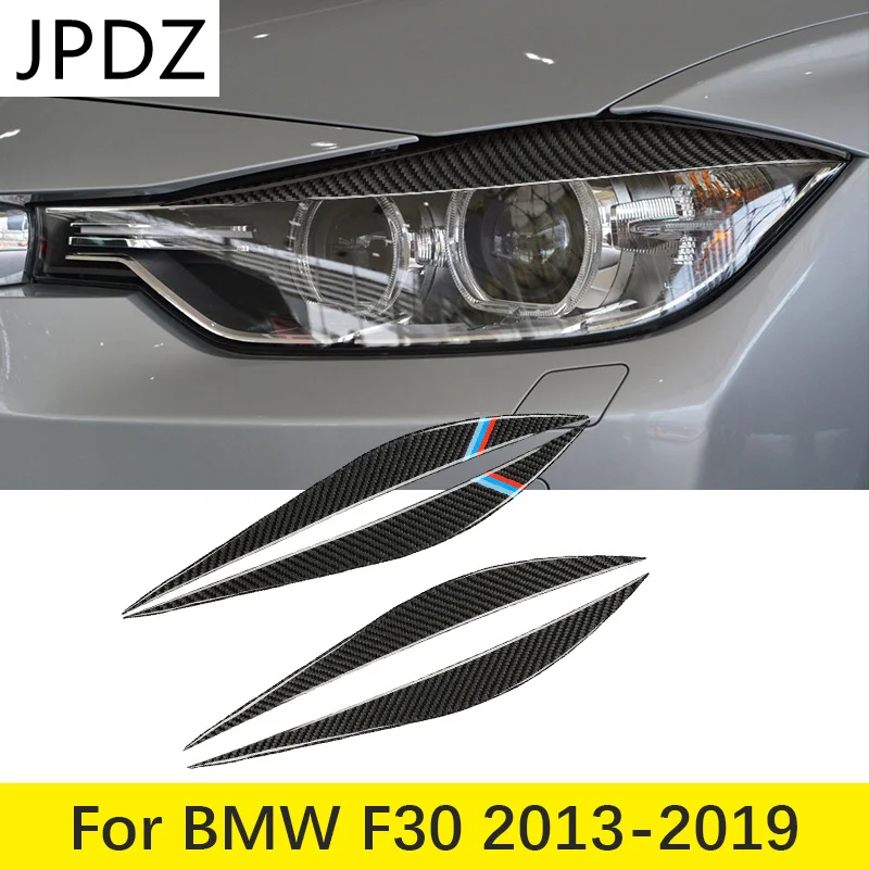 

Carbon Fiber Front Headlight Eyebrow Strip Car Front Head Light Lamp Cover Trim For BMW 3 Series F30 2013-2019 Car Accessories