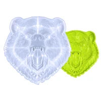 diy crystal epoxy silicone resin mould bear head animal ornament mould jewelry making accessories home decoration craft