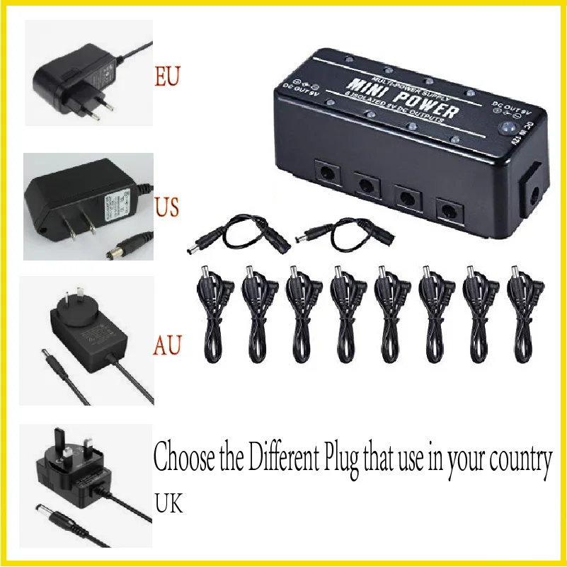 Rowin LEF-329 Mini Power Pedal Guitar Pedals Power Supply Multi Circuit Power 8 Isolated 9V Output With Short Circuit Protect