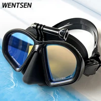 2022 new gopro free diving mask professional black deep water full face masks equipment scuba dive goggles myopia lens