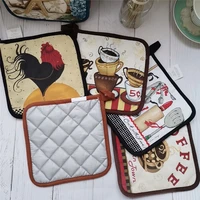 1pc 20x20cm canvas silver coated cotton table placemats heat insulation anti scalding oven coasters pot mat