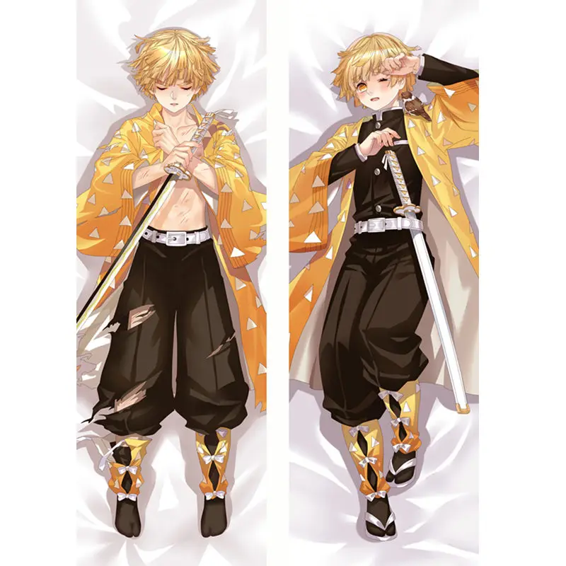 

Anime Demon Slayer: Kimetsu No Yaiba Agatsuma Zenitsu Pillow Cover Hugging Body Pillowcase Otaku Male BL Dakimakura Pillow Case