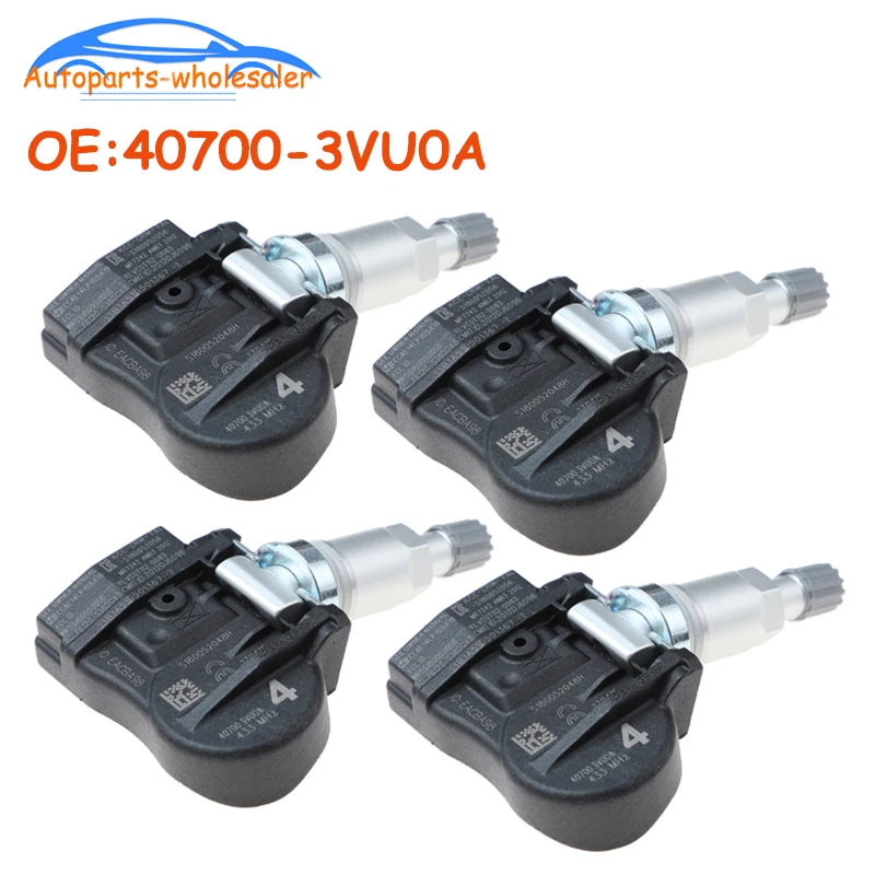

Датчик давления в шинах, 4 шт., 407003VU0A 40700-3VU0A для Nissan NOTE QASHQAI TIIDA хэтчбек X-T Renault ESPACE V KOLEOS TPMS