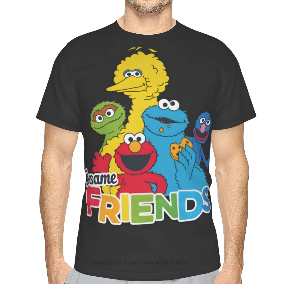 

Friends Summer Mens T Shirts Sesame Street 80s TV 3D Printed Polyester Tshirt Quick-drying Short Sleeve Breathable Clothes