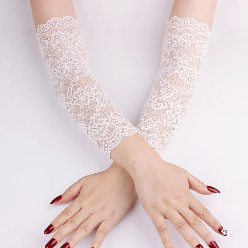 

Женский солнцезащитный кружевной чехол на руку, женский Шелковый дышащий перчатки с вырезом, тонкие перчатки для шрамов, солнцезащитные ру...