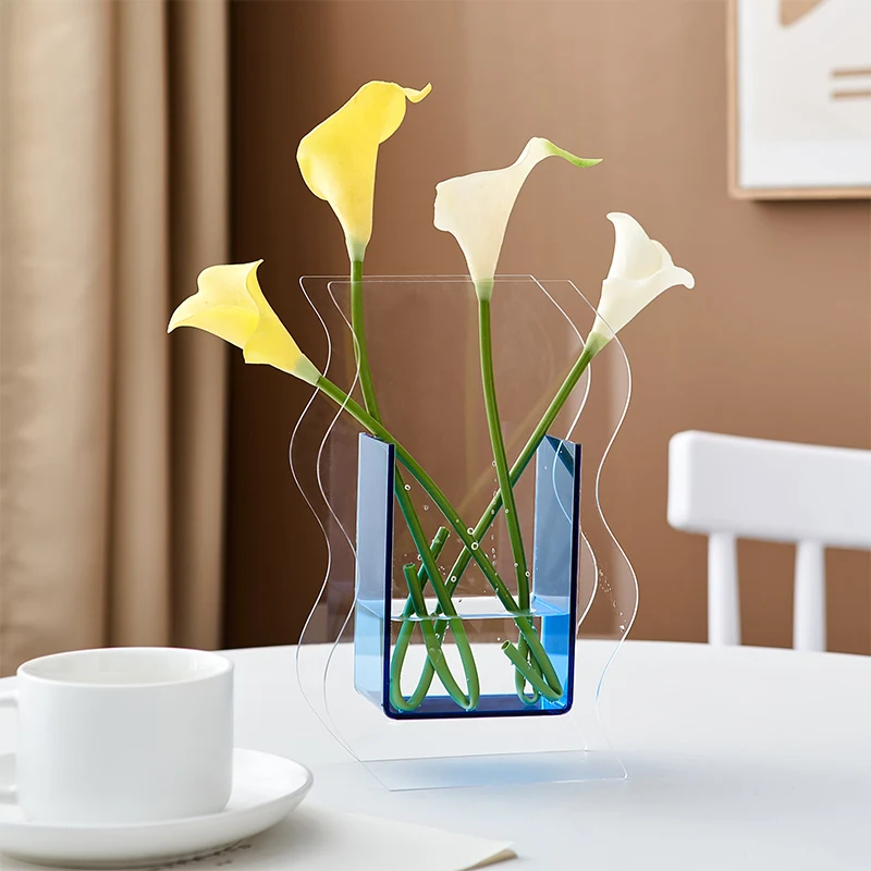 

Nordic Vase Acrylic Transparent Flower Vase Living Room Decoration Desk Accessories Vase Decoration Household Flower Vases Gifts