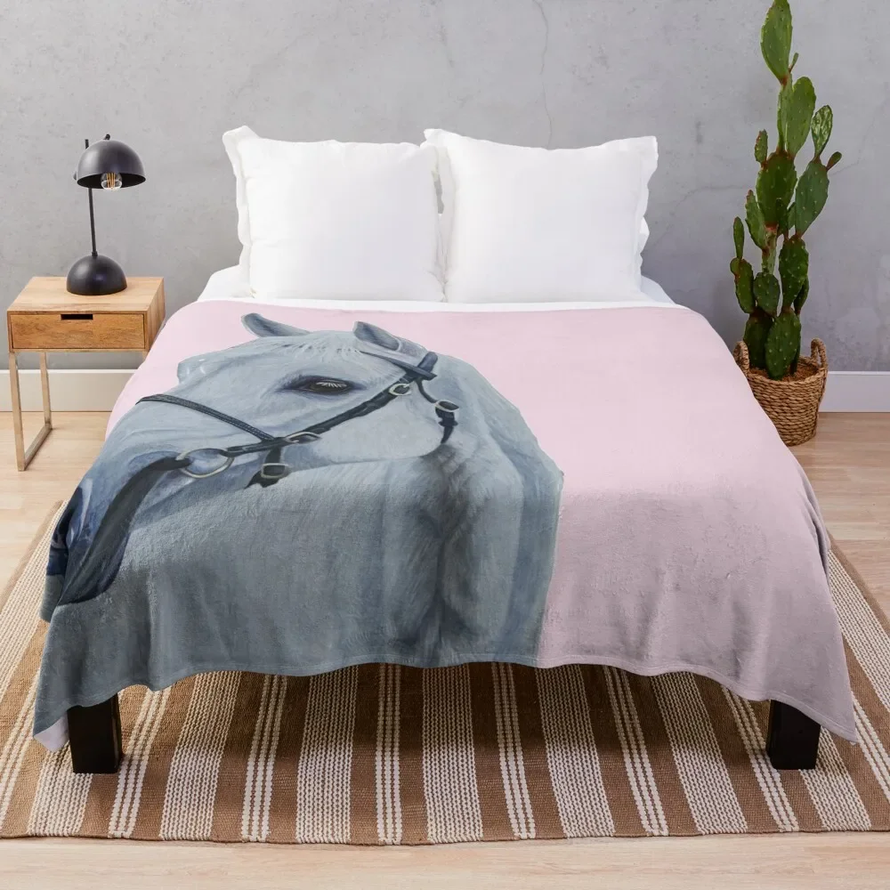 Портрет белой лошади плед Kyneton Moorlight постельное белье декоративный диван