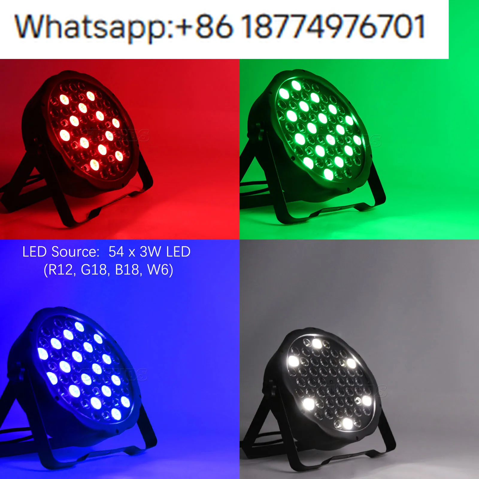 Фото SHEHDS 54 LED Par DMX Slient Slim Wash 54x3W RGBW для свадеб, диджеев, уличного освещения и сцены №3