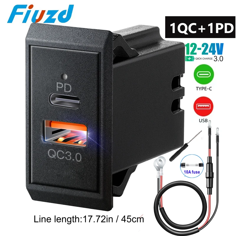

Светодиодный дисплей напряжения для быстрой зарядки для грузовика 12 В/24 В, мотоцикла, автофургона, морской лодки QC PD 3,0, автомобильное зарядное устройство, автоматическое зарядное устройство для мобильного телефона