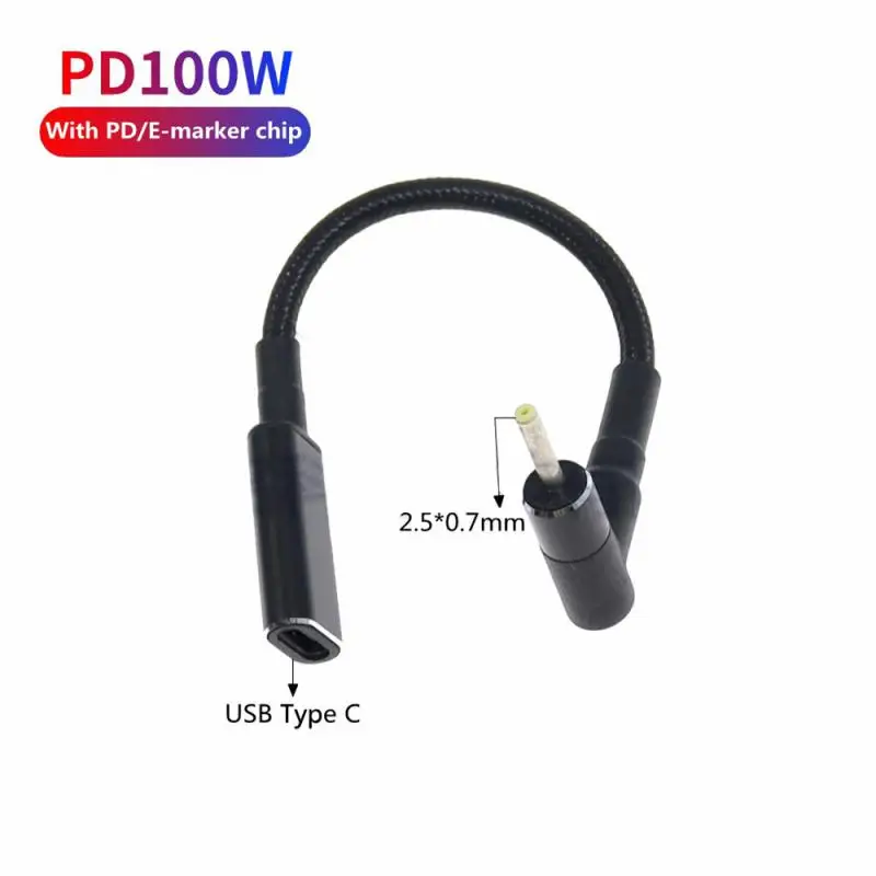 

Type C to 4.5x3.0mm Plug Converter 100W USB C PD Fast Charging Cable for HP Dell Laptop Charger Adapter Connector Cable Cord
