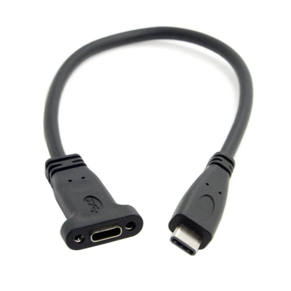 Фото Удлинительный кабель USB 3.1 типа c «папа-мама» с винтом для крепления на панели, удлинитель USB C «мама» на USBc «папа» Data №1