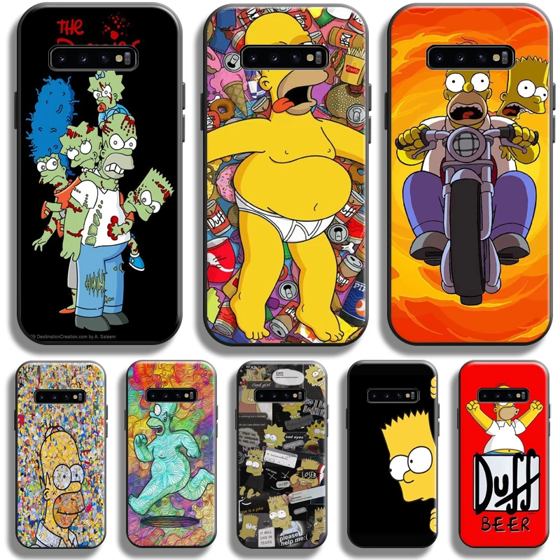 

Cute Homer Family S-Sim Psons Case For Samsung Galaxy S10 Plus Lite S10E Phone Case For Samsung S10 5G TPU Funda Black Soft