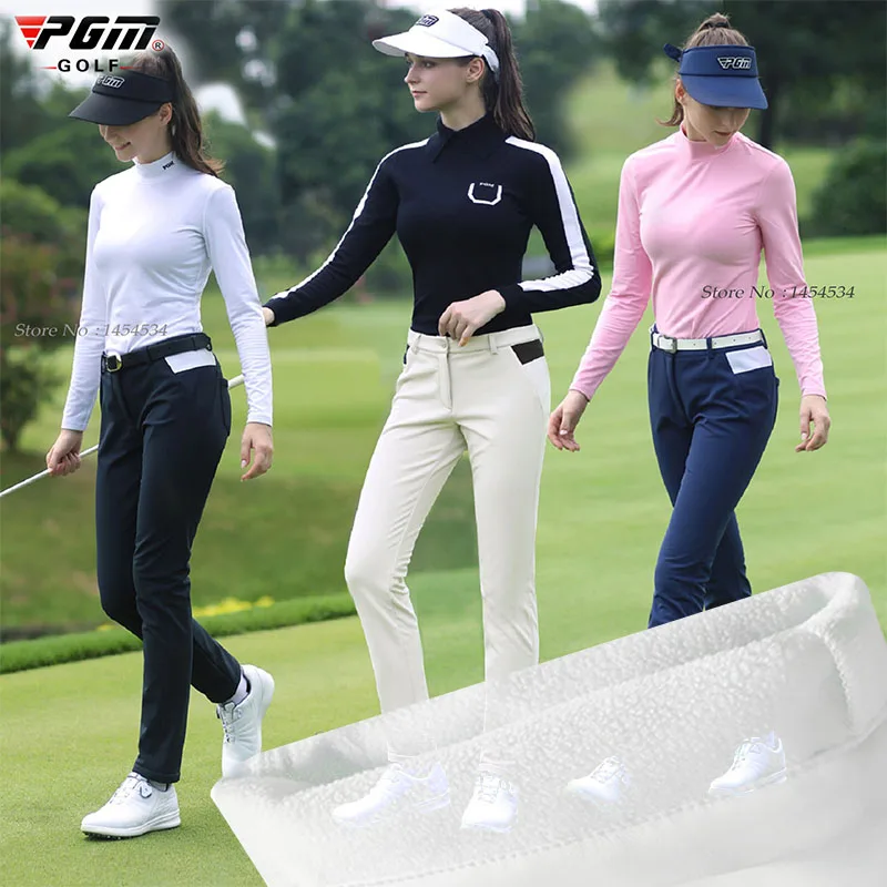 Send Socks!PGM Plus Velvet Autumn/Winter Women Pants Golf Trousers Clothes Warmer Lady Slim Fit Sportswear Waterproof Long Pants