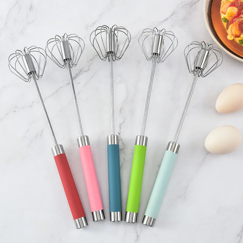 

12 Inch Semi-automatic Whisk Stainless Steel Egg Shaker Manual Press Type Butter Whipping Kitchen Baking Tool Baking Accessories