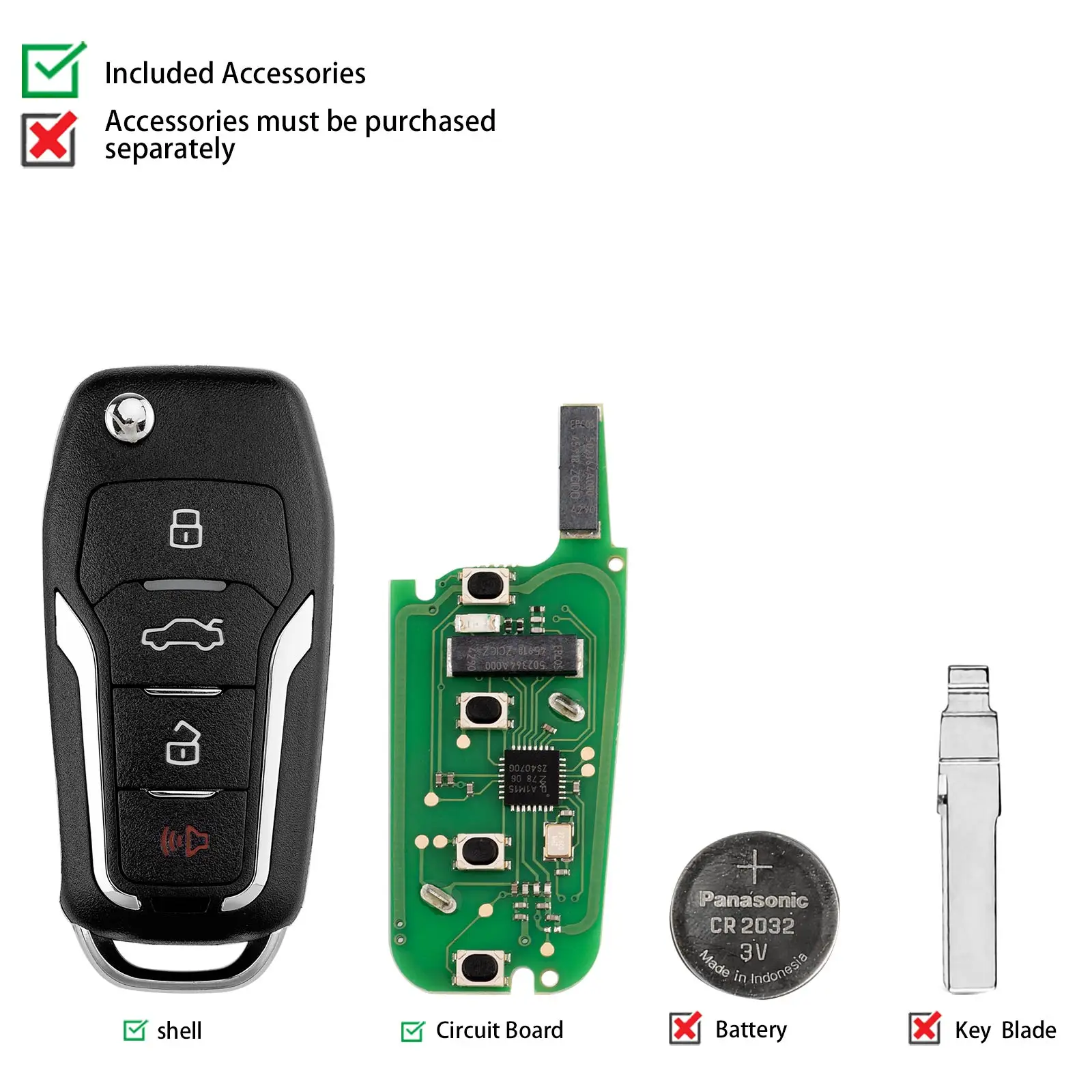 Фото KEYDIY KD ZB12-4 Универсальный интеллектуальный дистанционный ключ 3 + 1 кнопки, совместимые с Ford Type №2