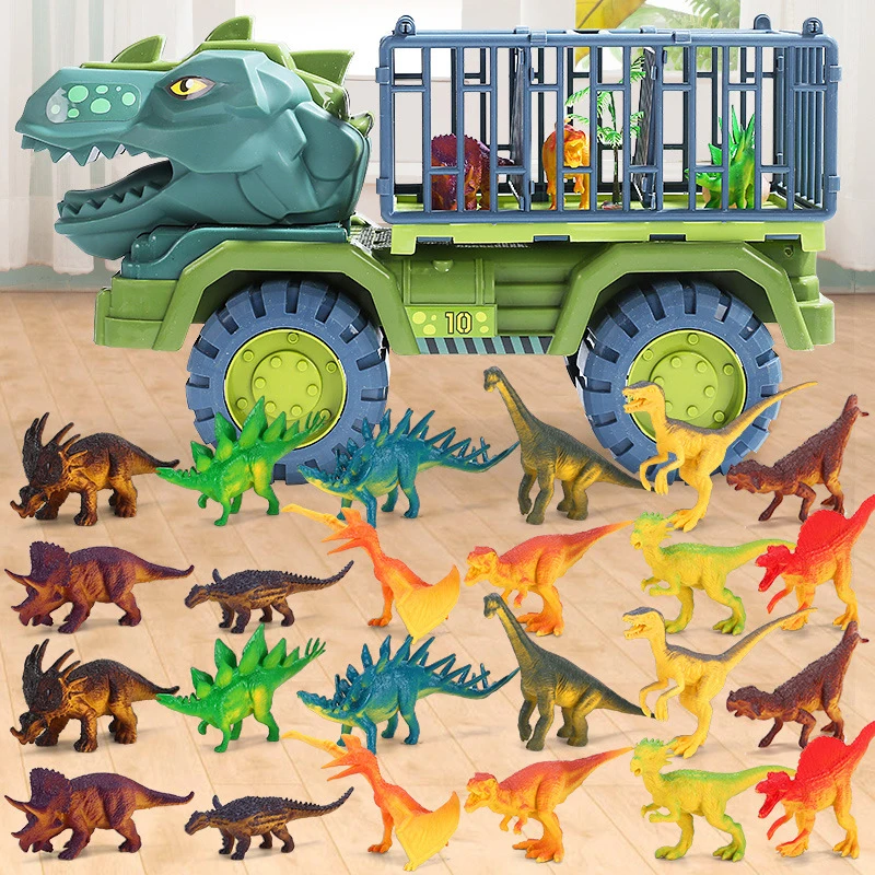 

Dinosaur Car Tyrannosaurus Rex Triceratops Engineering Excavator Crane Toy Transport Vehicle Educational Toys Boys Girls