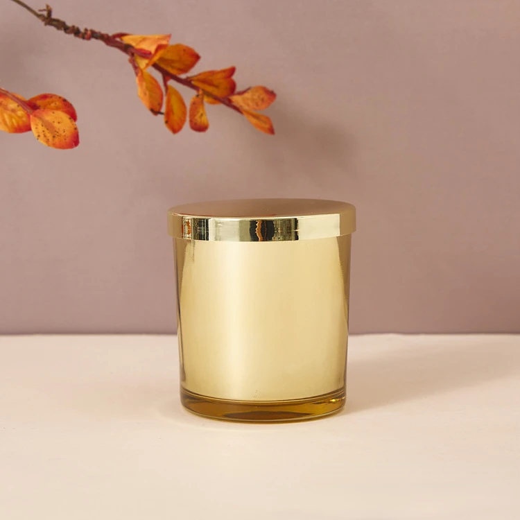 Банки для свечей 240 мл стеклянная чашка с золотым и розовым покрытием пустые