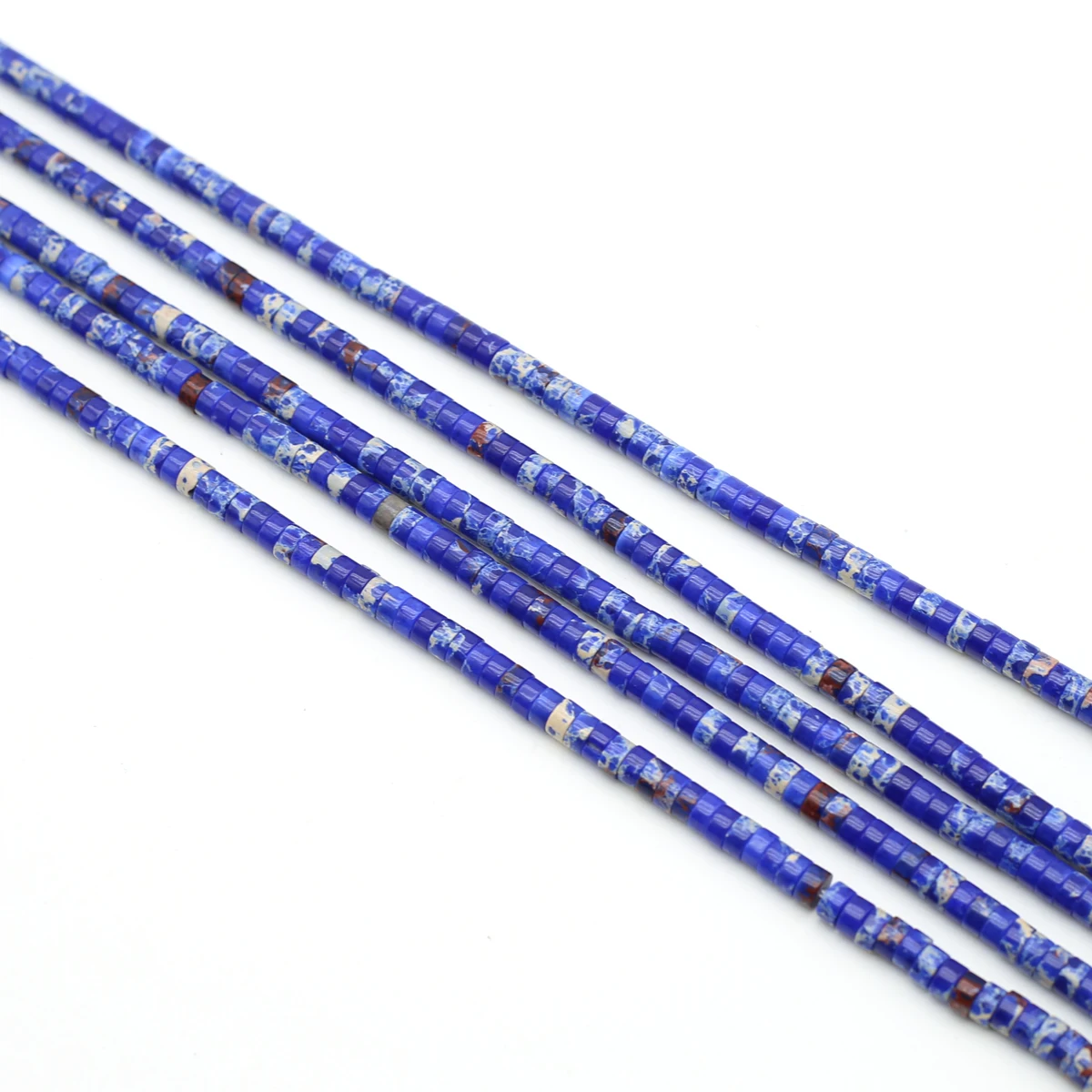 

Faceted Natural Blue Emperor Stone Beads 2x4mm Cylindrical Through Hole Loose Spacer Beads for Jewelry Making DIY Accessories